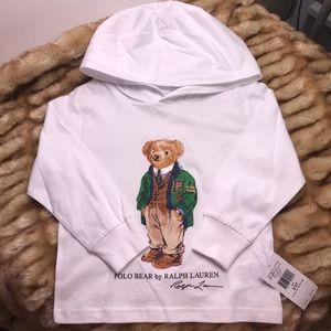 Pink polo bear hoodie Clearance